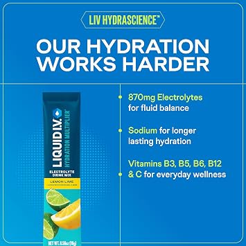 Liquid I.V. Hydration Electrolytes, Seaberry, 16 Count | Scientifically Formulated | Clinically Proven Hydration | No Artificial Sweeteners | Non-GMO | Vegan | Powder Drink Mix