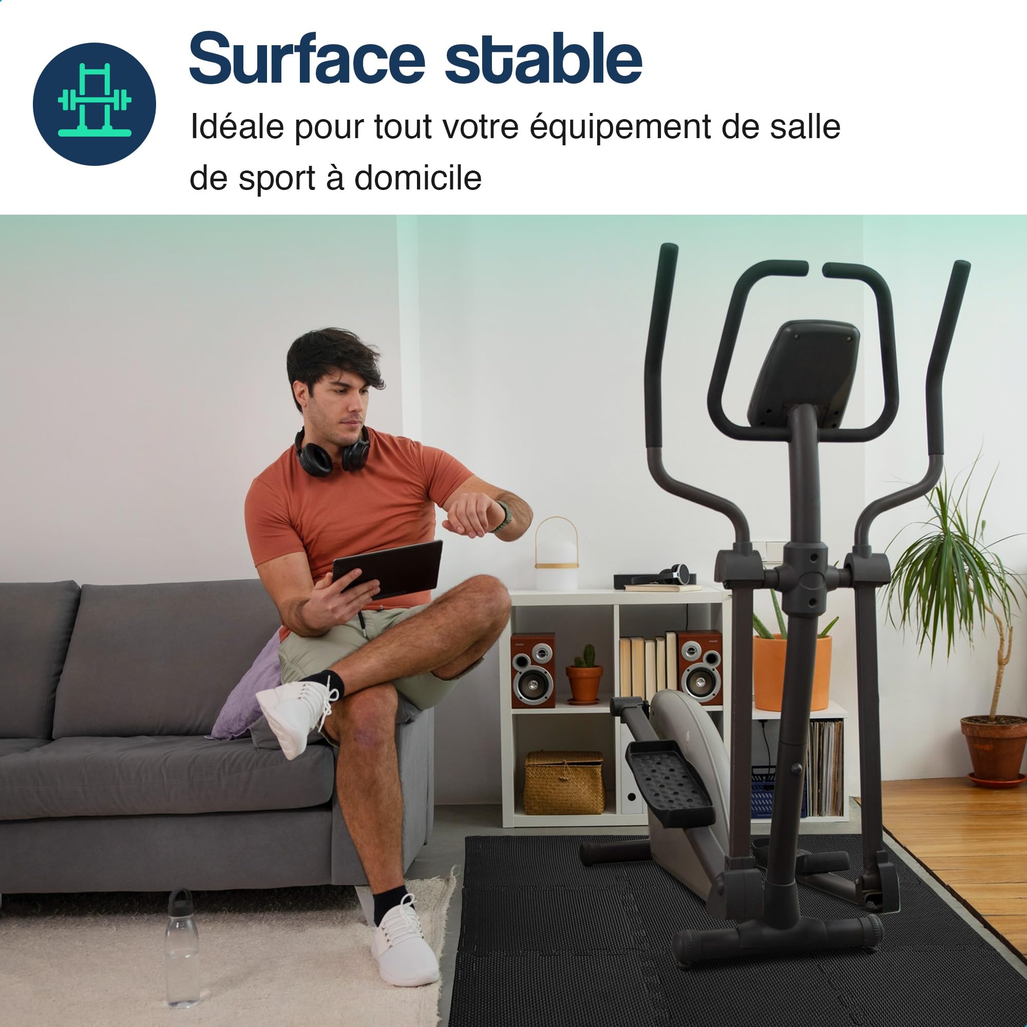 Hulser Tapis puzzle de fitness - 30 x 30 x 1 cm - Tapis de protection de sol pour salles de sport et maison - Pour appareils de fitness - d'entraînement