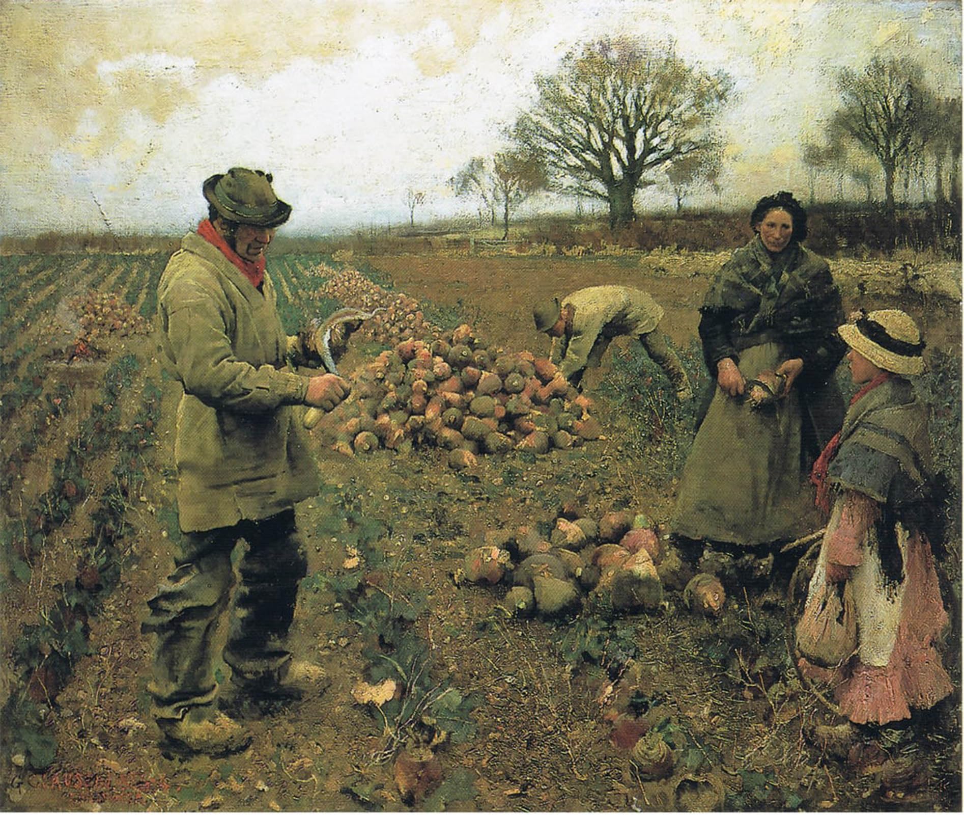 Artxlxxbn No Frame Famous Prints Artwork Pictures Poster Painting Art Winter Work By George Clausen Artwork Landscape Pictures For Home Decor 60X90cm