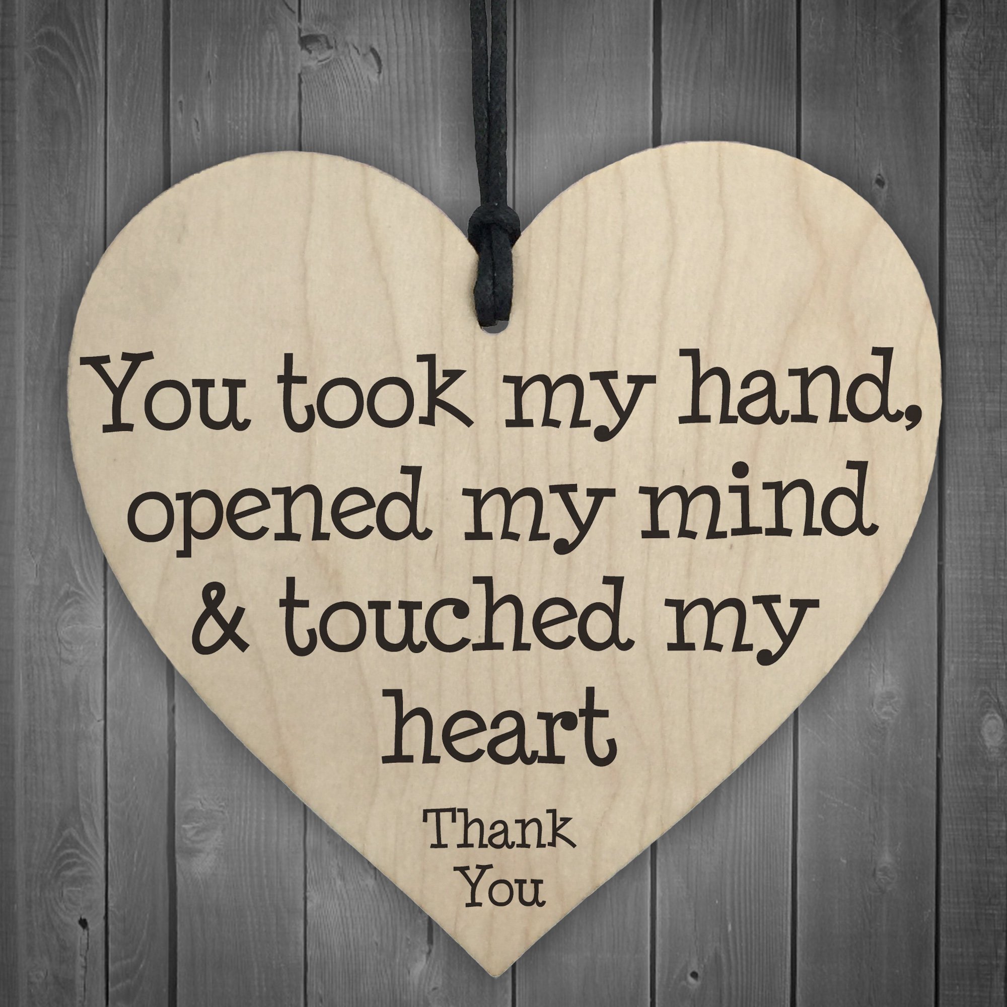 Red Ocean You Touched My Heart Wooden Hanging Plaque Shabby Chic Friendship Thank You Gift