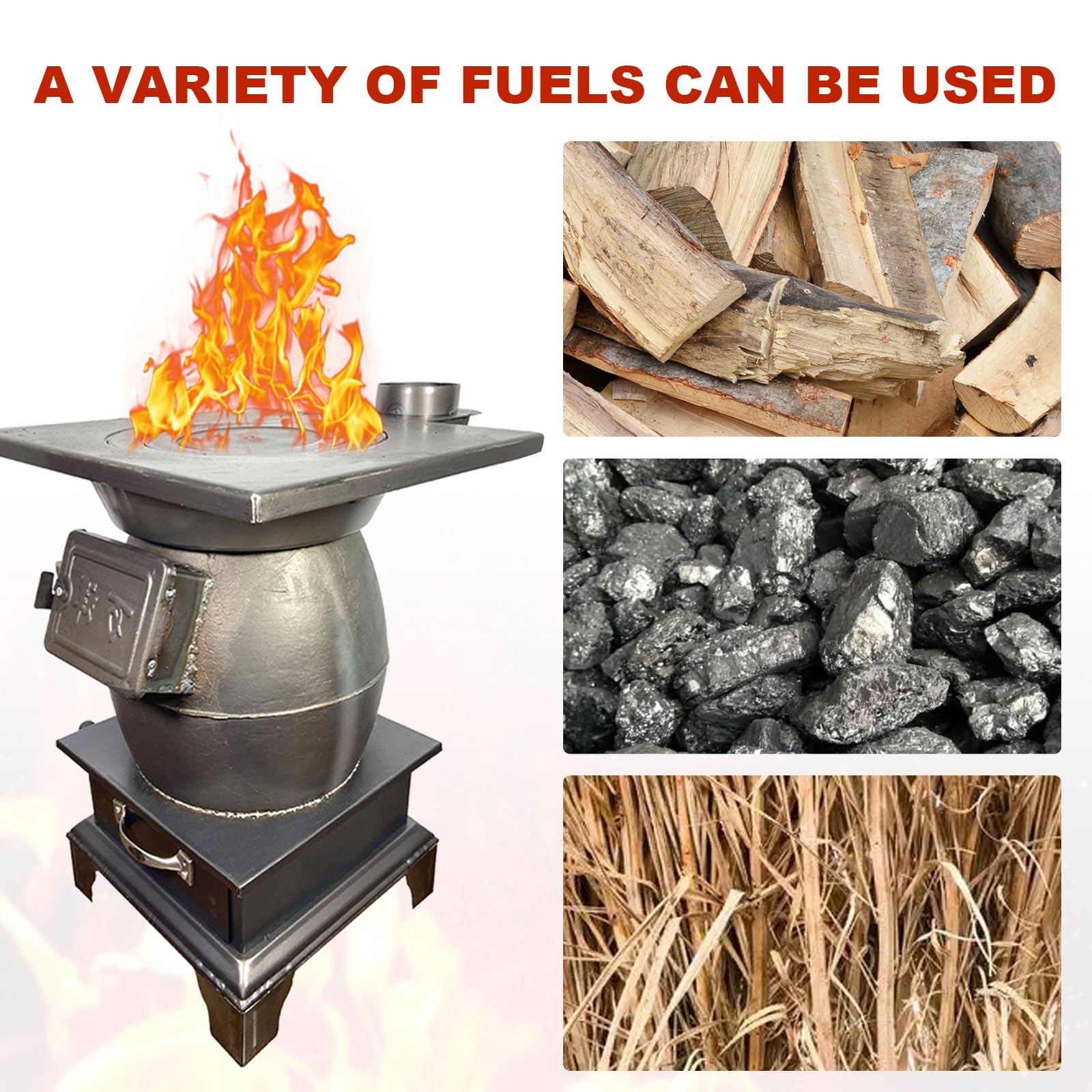 Chimeneas de Leña, Estufa Leña Interior, Estufas de Leña, Estufas de Pellets for Calefacción del Hogar, Estufas de Leña for Calefacción y Cocina Al Aire Libre, Pesca en Hielo