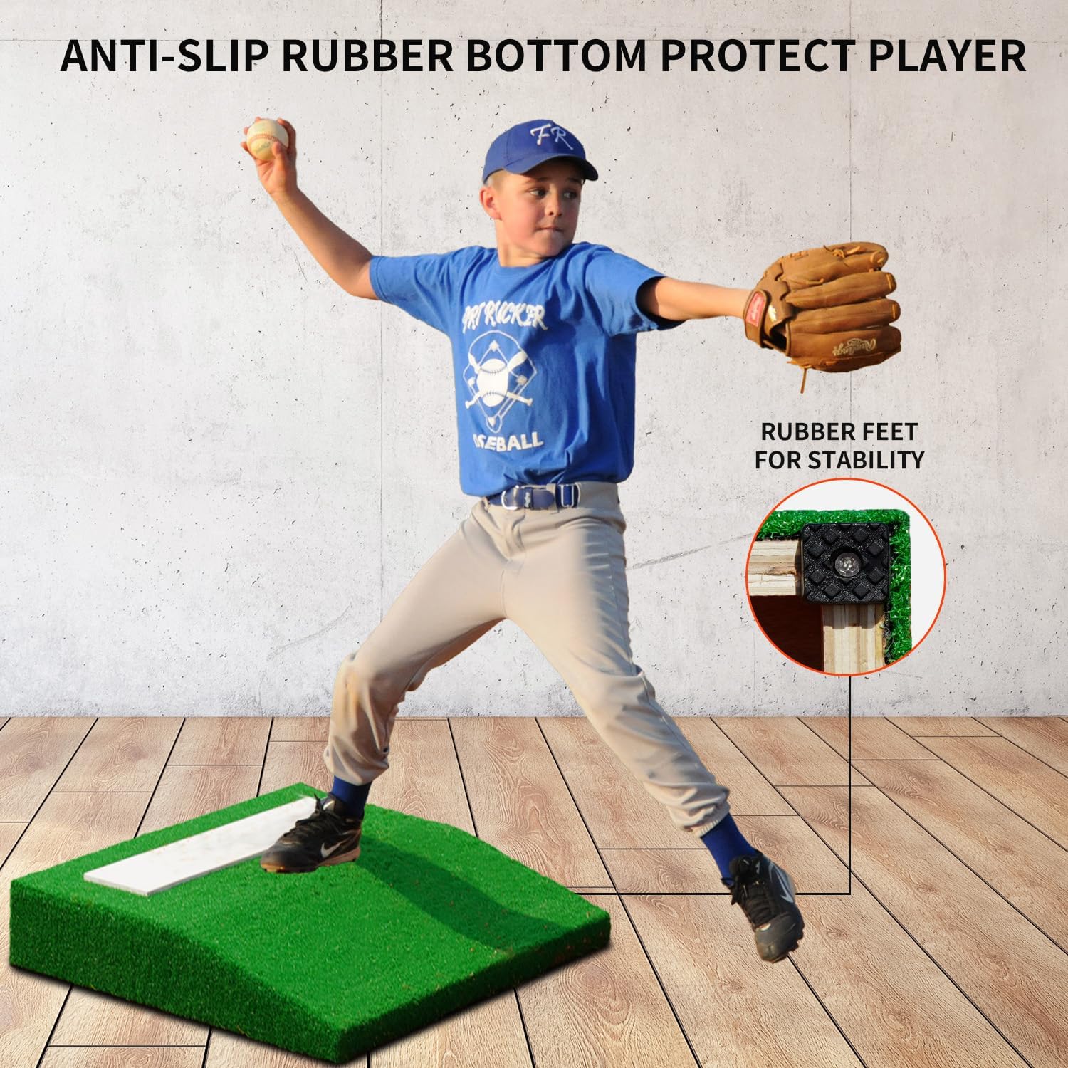 Pitching Mound, Portable Pitchers Mound with Pitching Rubber and Antifade Turf, 6" Foldable Pitching Mound for Baseball Softball Pitching Taining - 90 x 30 x 6 Inch