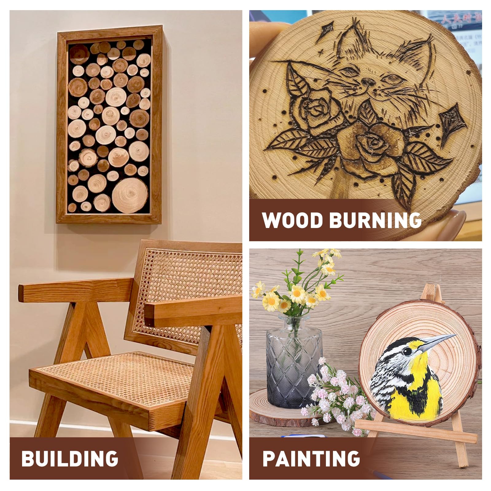 Wood Rounds Ideas Snapklik.com : 9 Pcs Natural Wood Slices For Centerpieces.7-8 Inch Wood ...