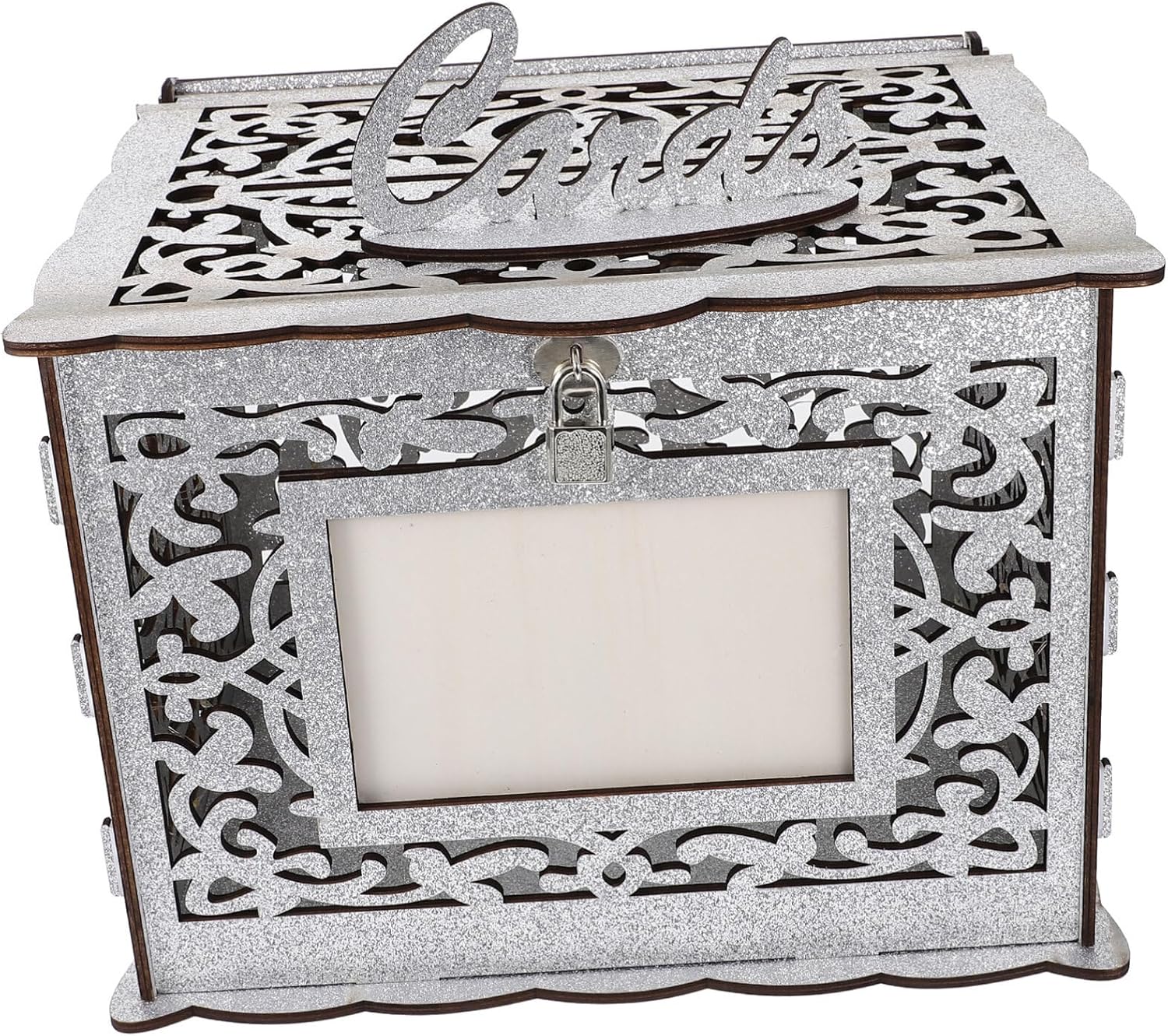 ABOOFAN Wooden Card Container Box for Wedding Reception Elegant Blessing Card Storage for Guests Rustic Keepsake for Parties Celebrations