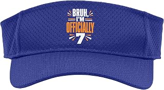 Bruh I'm Officially 7 Birthday Kids Seven Year Old Sport Sun Visor