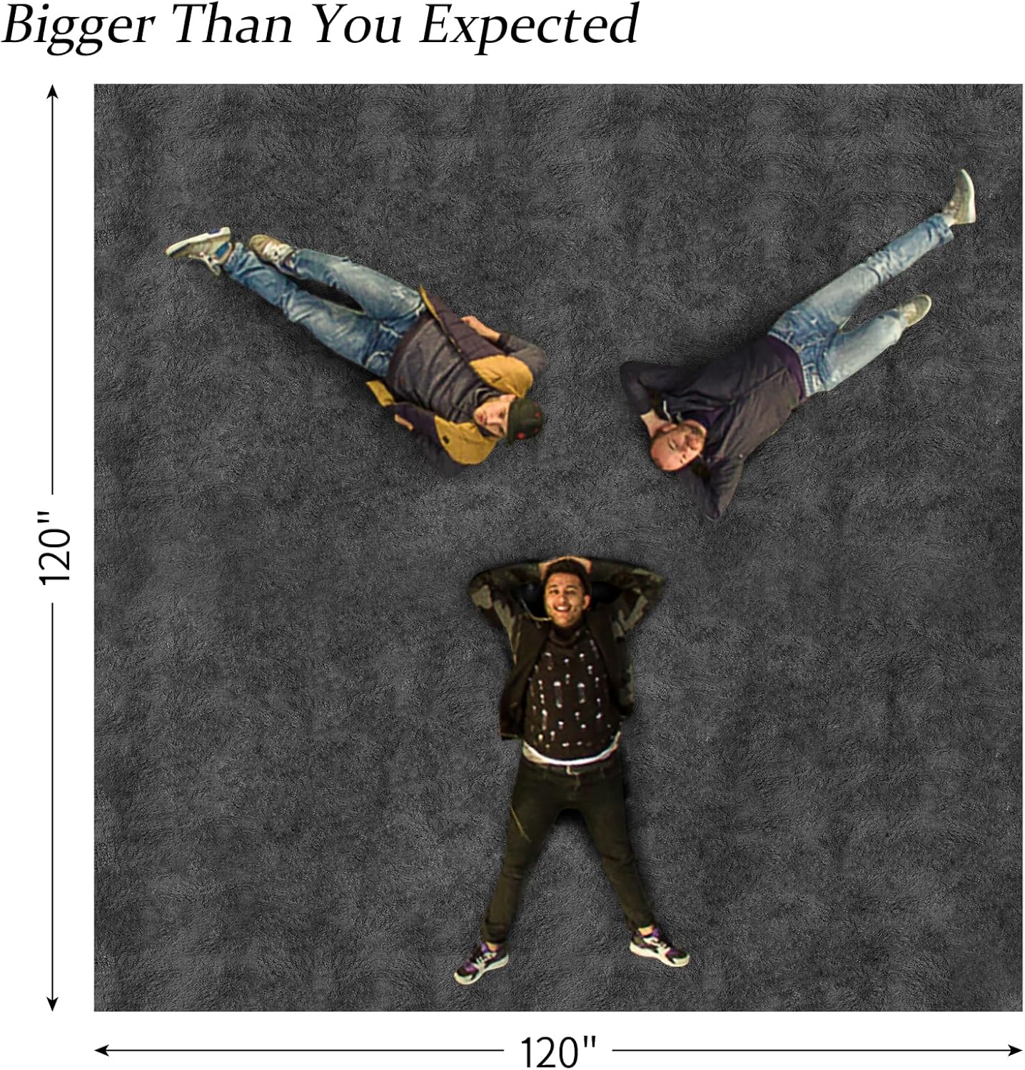 Oversized Blanket 120x120 Inches, Giant Huge Companion for Bed, Sofa,Travel and Camping, Extra Large Big Soft Blanket Fits The Whole Family and Outdoors, Dark Grey 10'x10' - Image 6