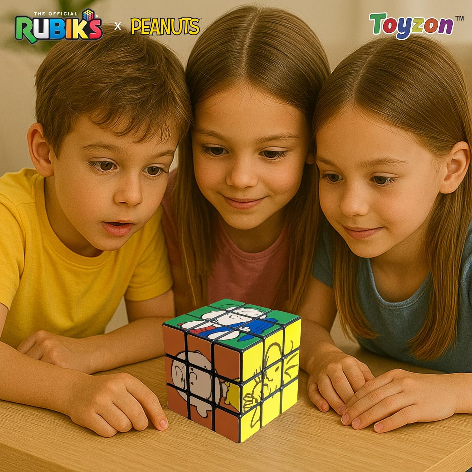 Compatible with Rubik’s Cube – Peanuts Themed Rubik's Cube 3x3 Speed Cube – Featuring Charlie Brown, Snoopy, and Official Characters Plus Iconic Symbols from The Beloved Comic Strip Series