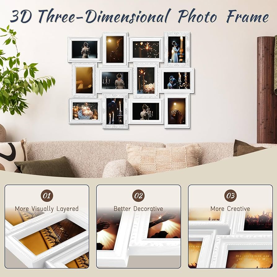 アメリカ製 手作り 写真立て Amazon.com - Jerry & Maggie 12 Opening Collage Photo Frame Rustic