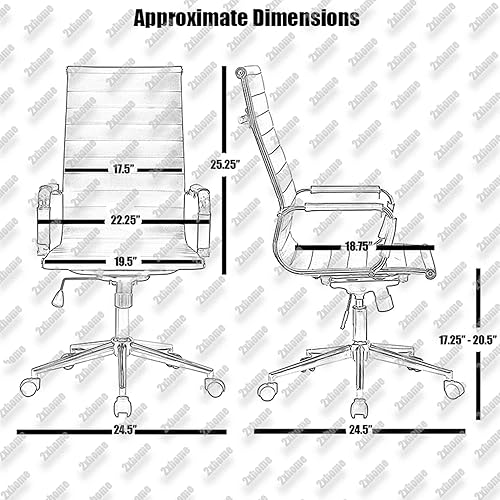 Miniatura 3 de 2xhome Moderna silla de oficina contemporánea con respaldo alto y ruedas de brazos, asiento ajustable para computadora de trabajo ejecutivo, blanco,