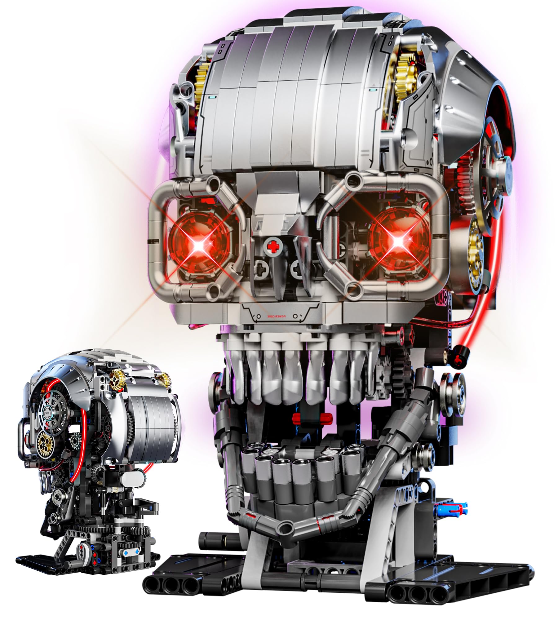 Loyratche Mechanical Skull Building Set for Adults, Mechanical Skeleton Head Building Blocks Set, Compatible with Lego, Home and Office Decor Gift for Adults Teens 14+ (1099 PCS)