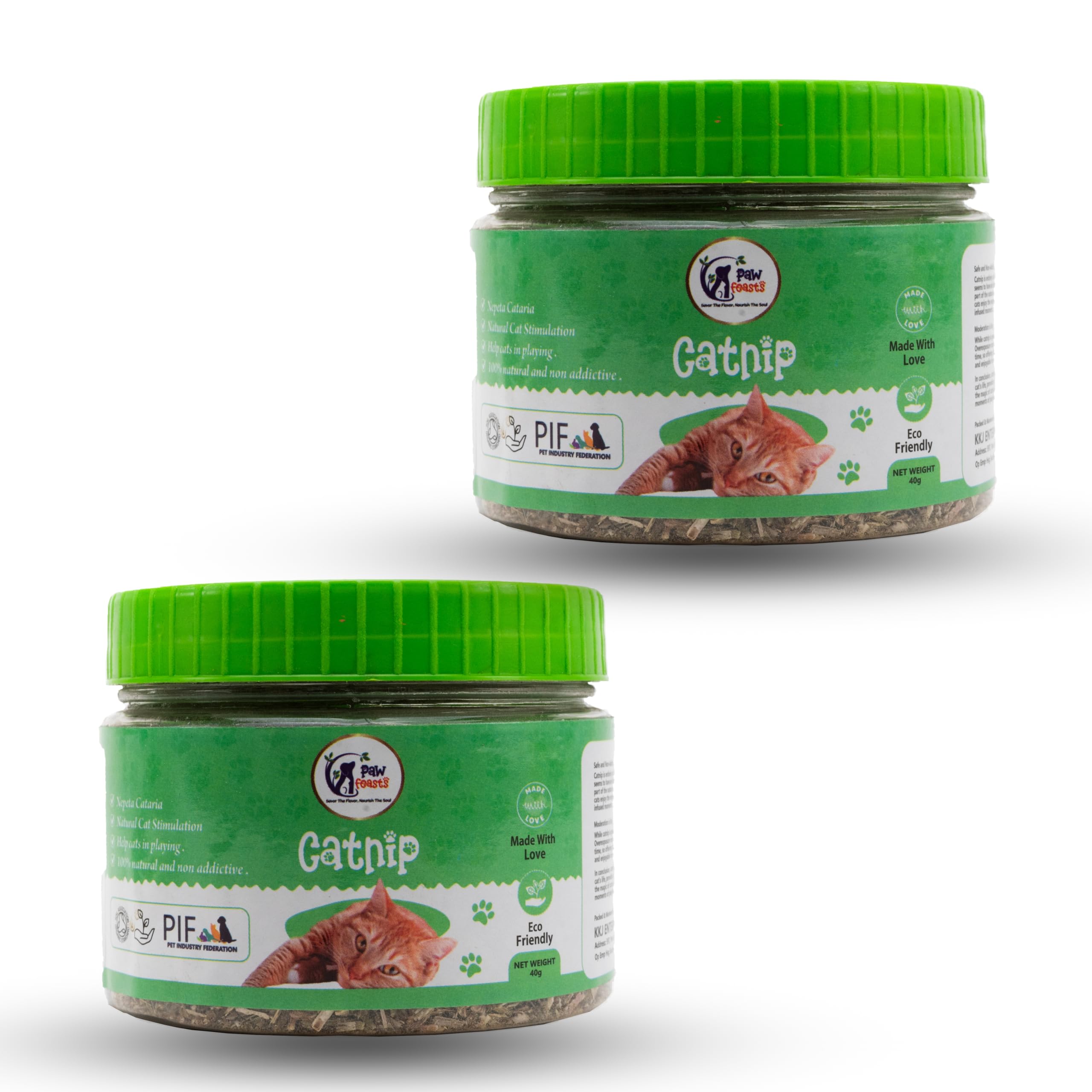 PAW FEASTS Natural Organic Catnip Powder with Menthol Flavor to Relax and Train Your Cat, Kitten (40 Grams) (2 Jar) (B0D7G3FTCH) Amazon Price History, Amazon Price Tracker