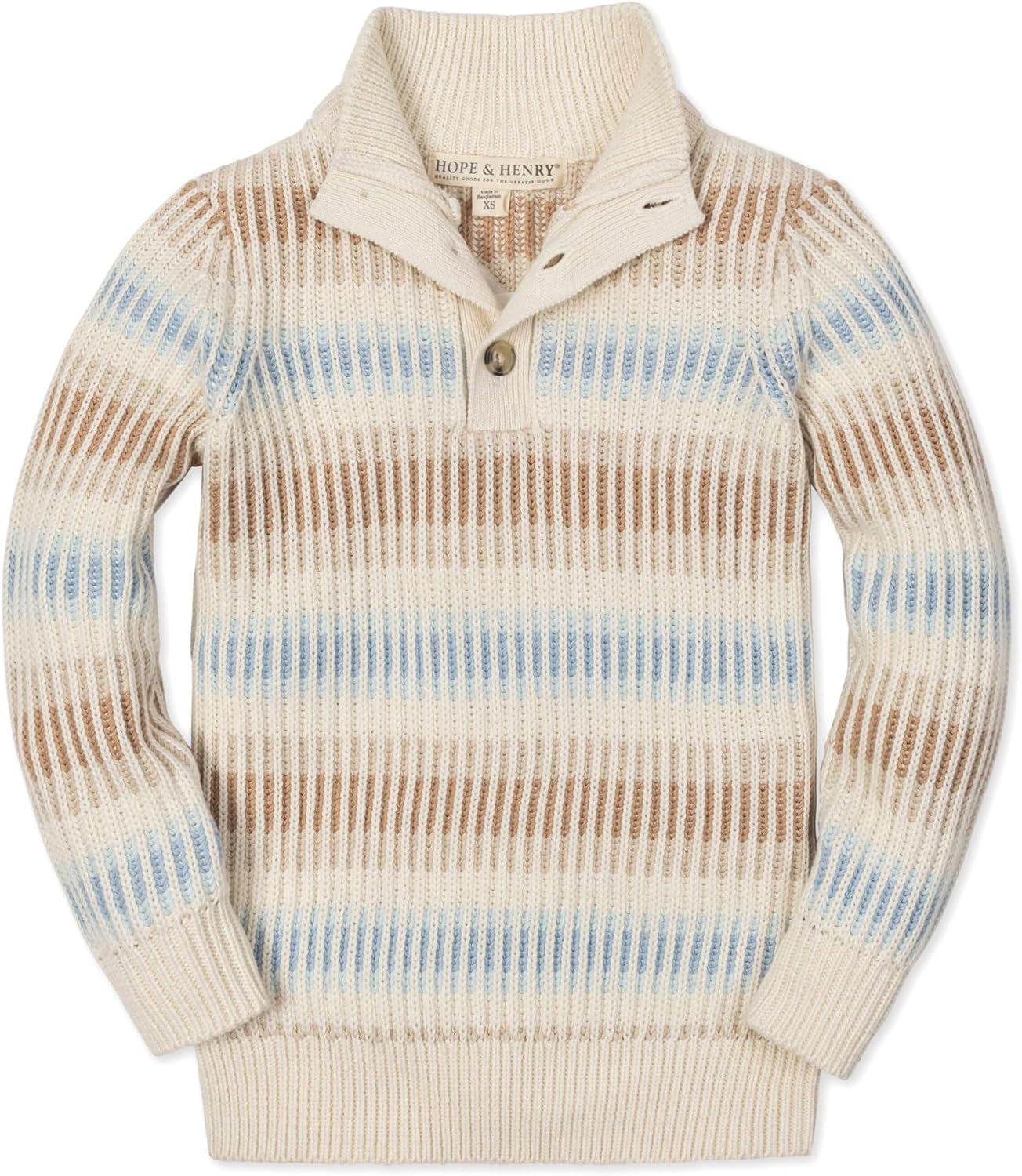 Organic Mock Neck Stripe Sweater