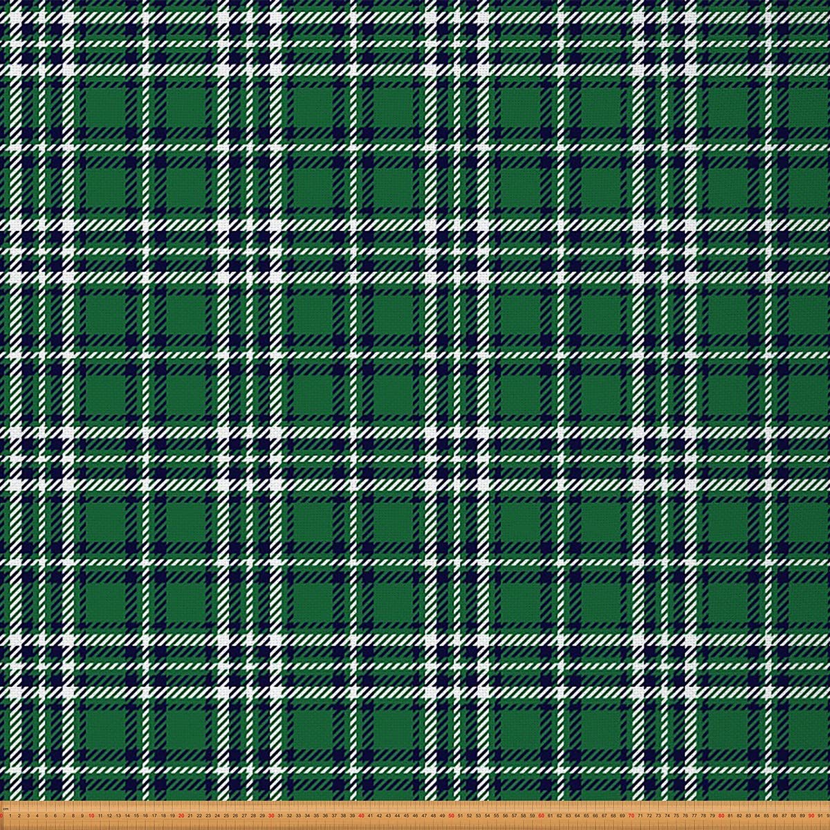 Tartan Plaid Upholstery Fabric for Chairs,Vintage Buffalo Check Plaid Outdoor Fabric by The Yard,Farmhouse Gird Geometric Fabric for Upholstery and DIY Projects,10 Yards,(L920*W150cm) Green White — image 1