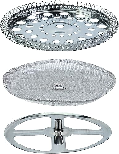 Piezas de repuesto para filtro de prensa francesa, juego de 3 piezas de acero inoxidable que contiene disco en espiral, pantalla de prensa francesa