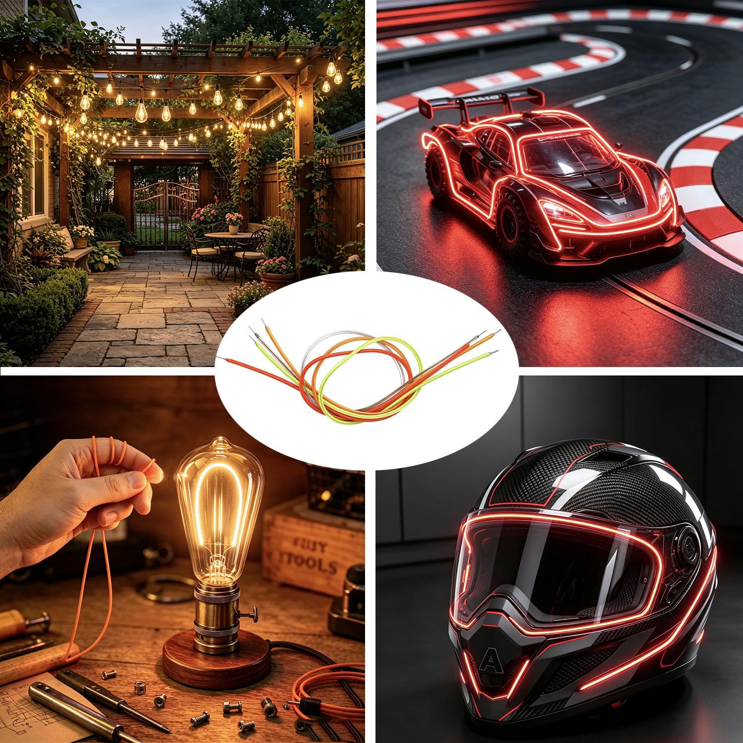 Flexibles LED Filament 3V Mehrere Längen (38‑300mm) und Farben (2700K 6500K Weiß Blau Rot Grün) Lampenreparatur DIY Dekoration 450mm/Eisblau