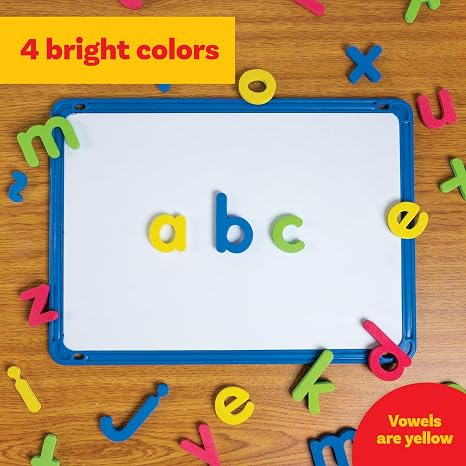 READY 2 LEARN Magnetic Alphabet - Lowercase - 52 Letters - Kids Foam Letter Magnets for the Classroom, Refrigerator or White Board - Large Magnets for Better Attraction