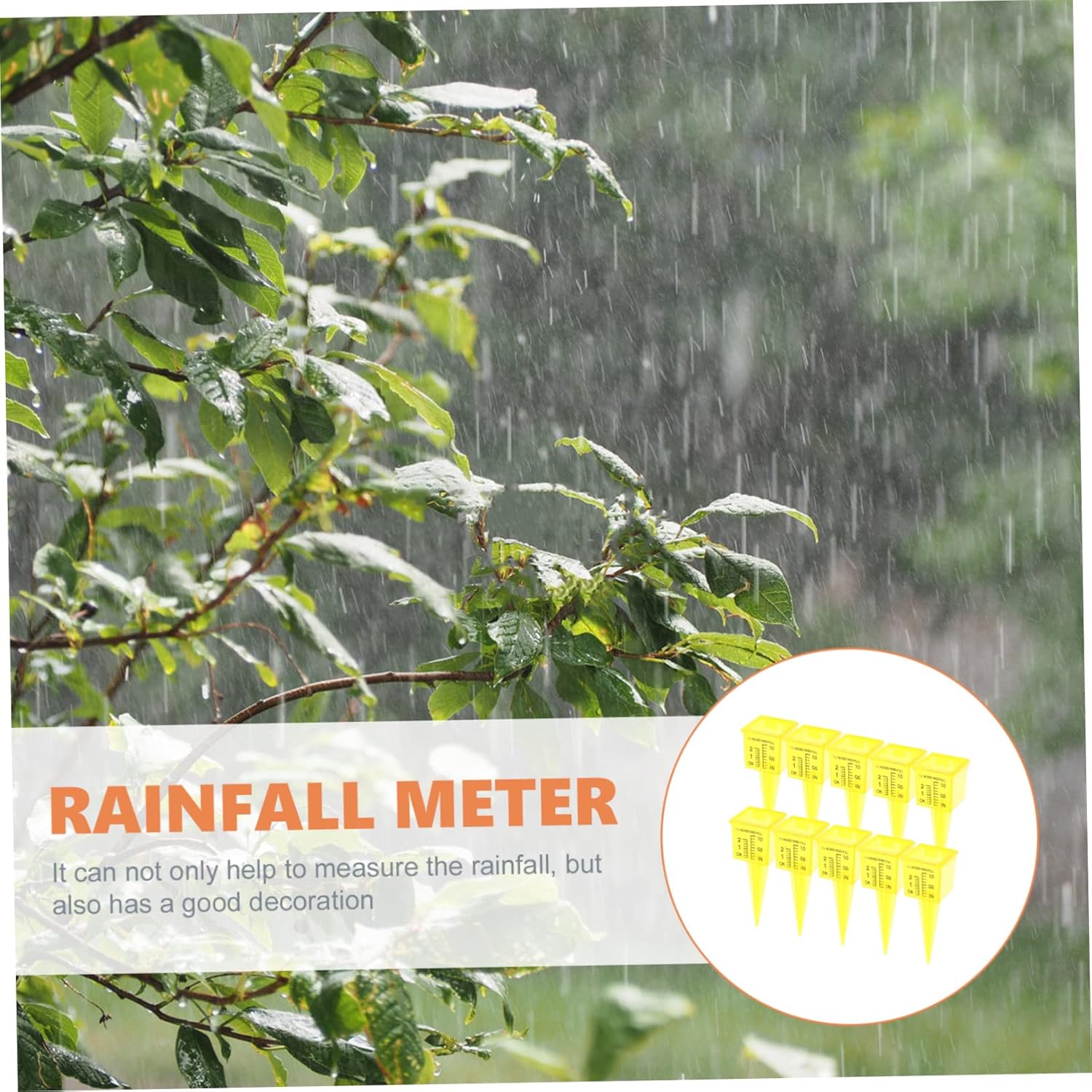 40pcs Rainfall Accurate Plastic Gauges for Outdoor Garden Lawn Measurement Easy to Install Rain Gauge Water Measuring Tool for Backyard