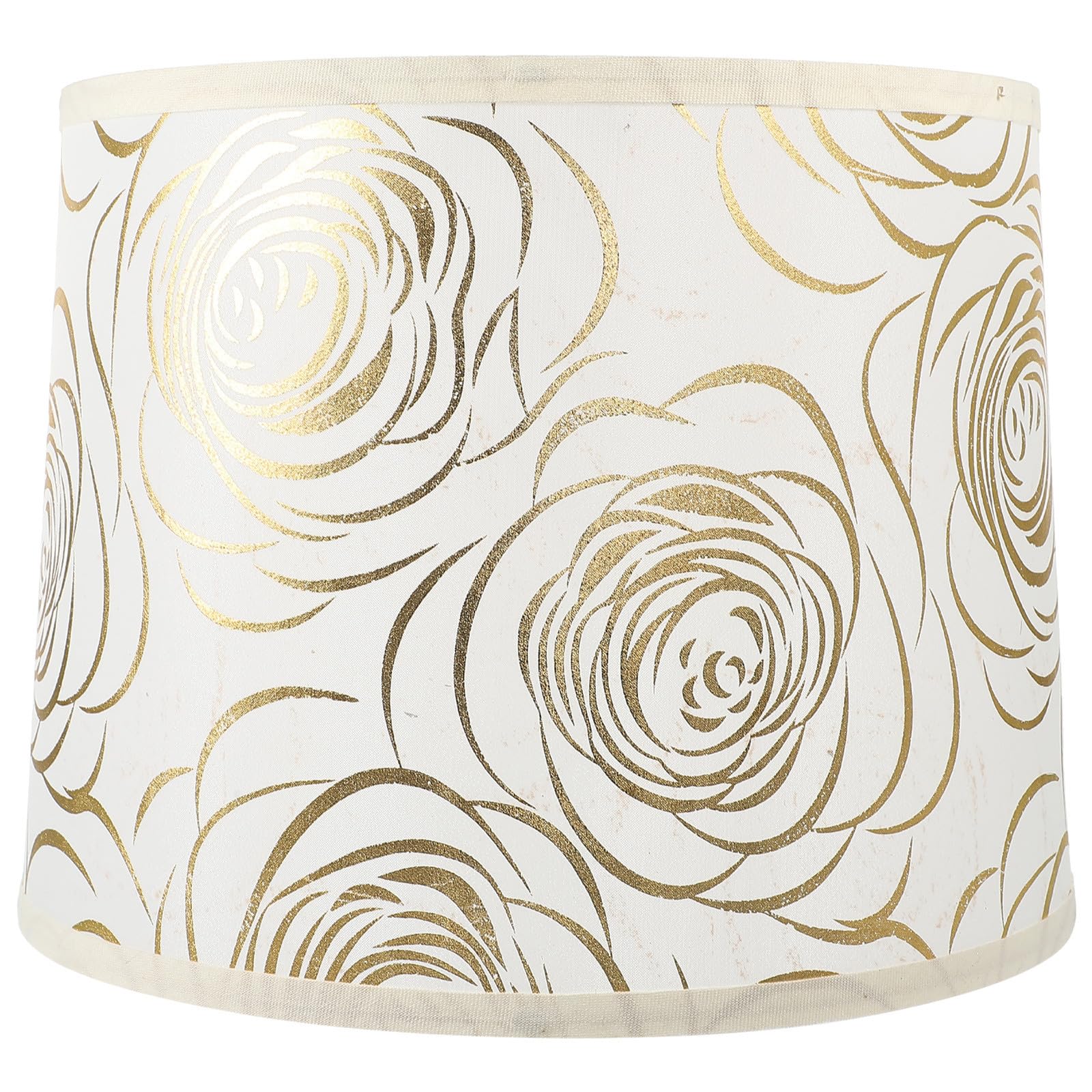Abat-jour Rose Décoratif Blanc en Tissu Bronzé pour Lampe