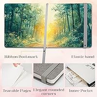 Vista 5 de Cuaderno de Bocetos de Acuarela, 5.5" x 5.5" Libros de Bocetos Artista Cuaderno de Papel de Acuarela de Algodón, Cubierta de Lino con Pluma de Agua