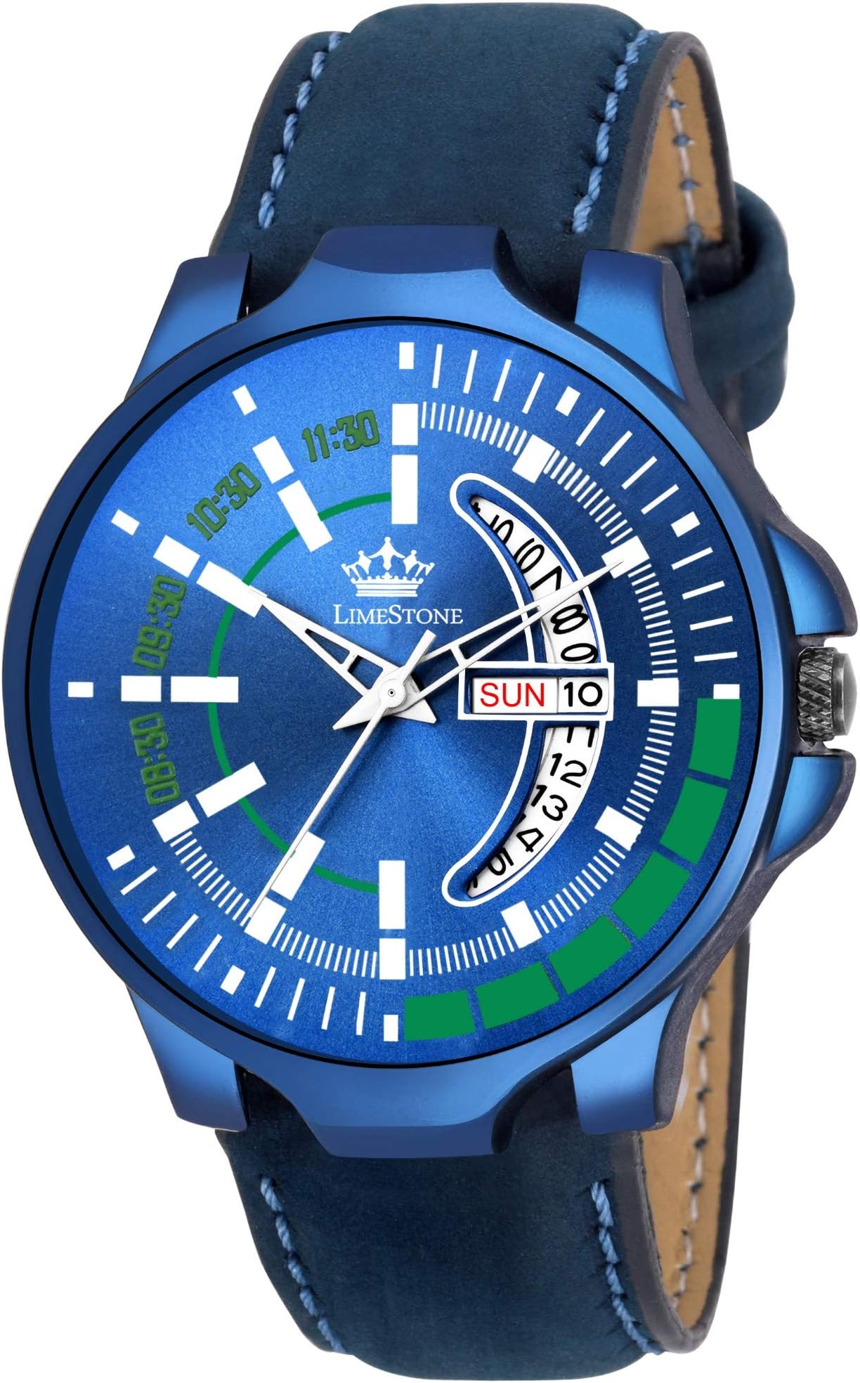 LimeStone Blue Fashion Day and Date Display Analog Watch for Men/Boys - (LS2769)