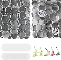 Onemorello 100 Sets 2.95 Inch Button Maker Supplies - 75mm Metal Blank Badge Parts Kit with Paper for Pin Machines