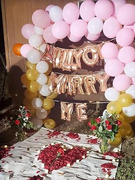LaVenty Rose Gold Will you marry me Balloons Marry Me Balloons Marriage Proposal Ideas Wedding Proposal Decorations Decor