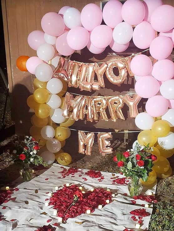 LaVenty Rose Gold Will you marry me Balloons Marry Me Balloons Marriage Proposal Ideas Wedding Proposal Decorations Decor