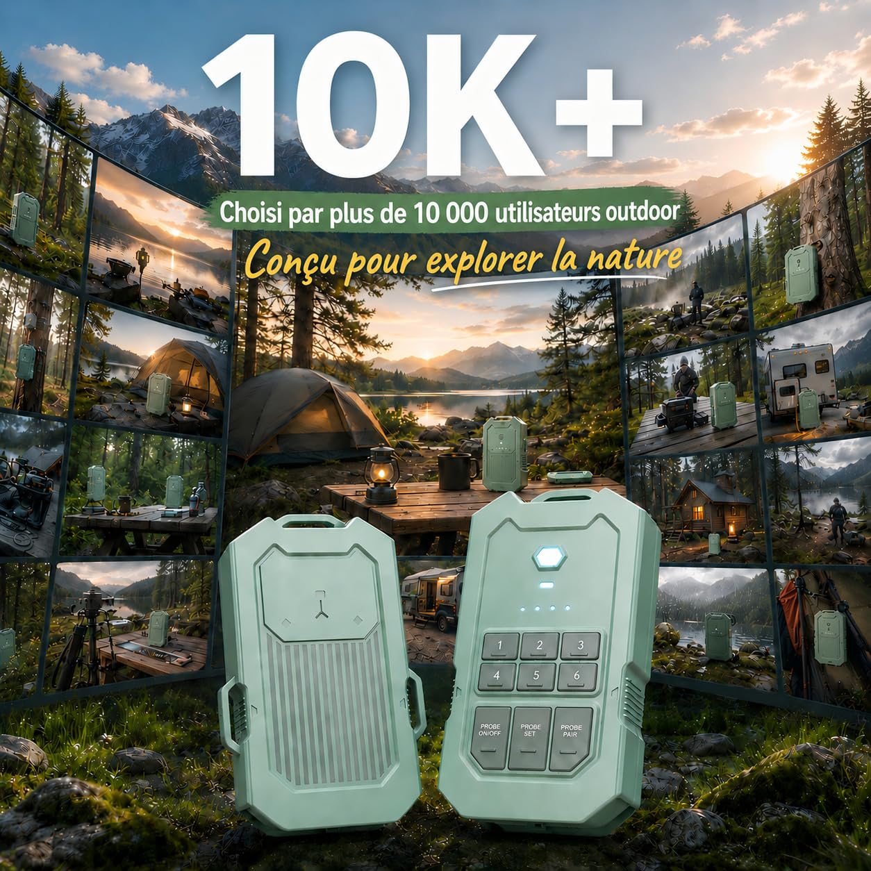 LETWESAF Alarme périmétrique Radar Portable pour Camping, portée 800 m | Radar 24 GHz détecte les mouvements ; portée sans fil de 800 m, rechargeable et IP66 – camping, camping-car et propriété.