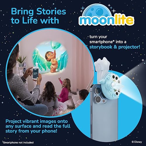 Miniatura 2 de Moonlite Mini proyector con 4 historias digitales de princesa de Disney Edición - Una nueva forma de leer historias juntos - 4 historias digitales