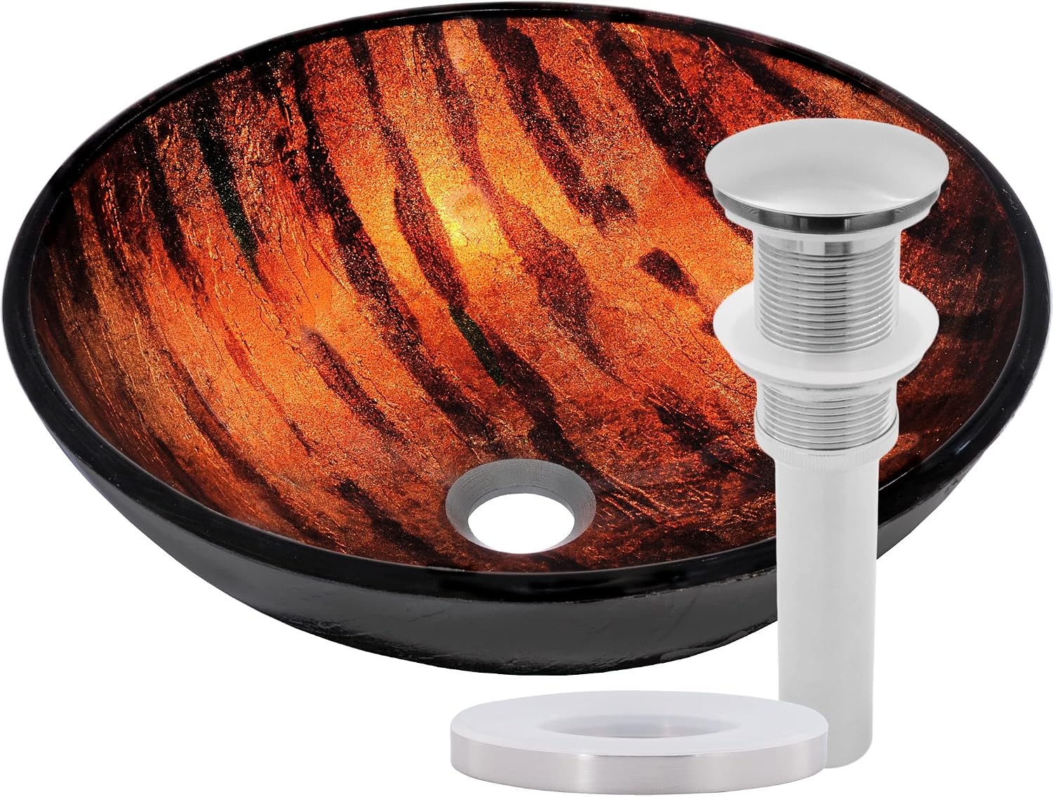 Novatto MIMETICA Glass Vessel Bathroom Sink Set, Oil Rubbed Bronze