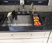 Vista 5 de Colador extensible para colocar sobre el fregadero, plegable, de plástico, para frutas, verduras, pasta, espagueti, escurridor, cesta multiusos