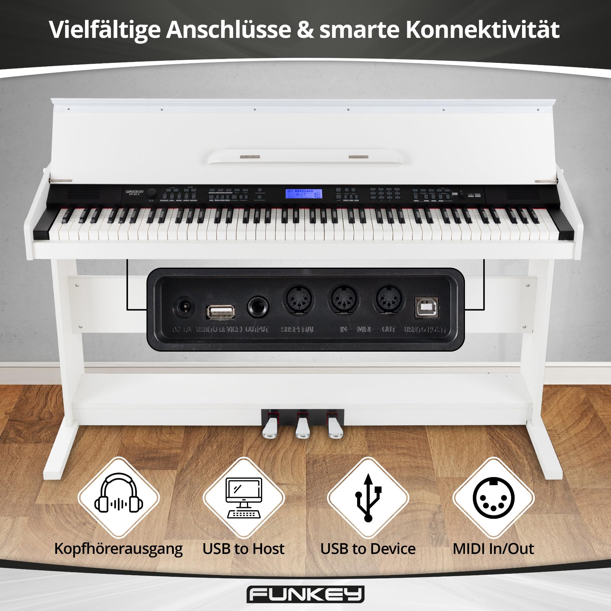 FunKey DP-88 II Pianoforte digitale bianco