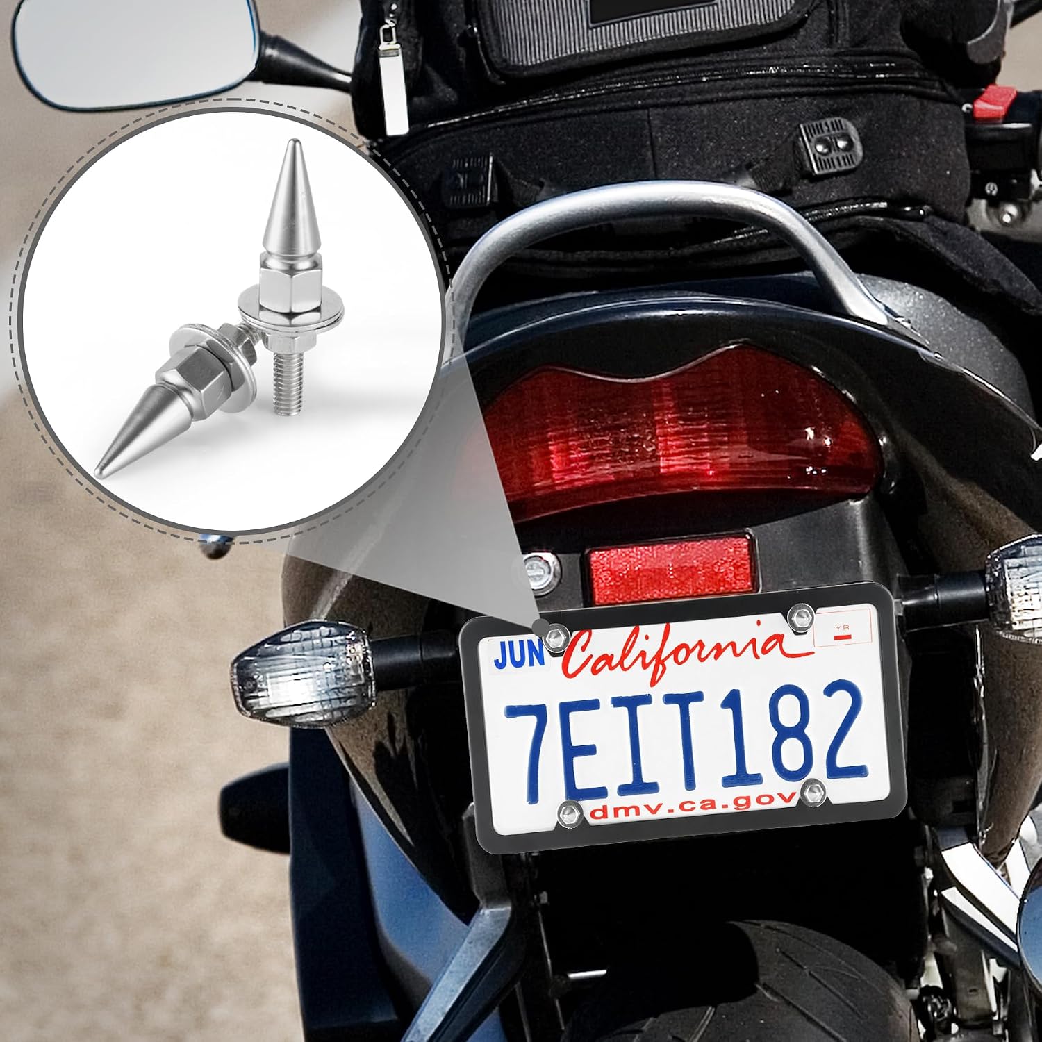 Alpmosn 4PCS License Plate Screws Caps, License Plate Fasteners Bolts, Exterior Car Accessories Screws, Fit for Most Vehicle Motorcycles Trucks (Silver) image 5