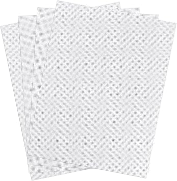 4pcs Plastic Mesh Canvas, 13.6x10.4 Inch 10 CT Sheets for Embroidery, Cross Stitch, Crafts, DIY Crochet Projects White