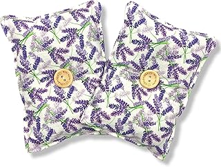 Mini-Kissen „Schlaf gut - Lavandel“ 2er-Pack, gefüllt mit organischen Lavendelsamen – Lege es zum Einschlafen unter dein Kopf- oder Sofakissen,um die Nerven zu beruhigen 13x10cm