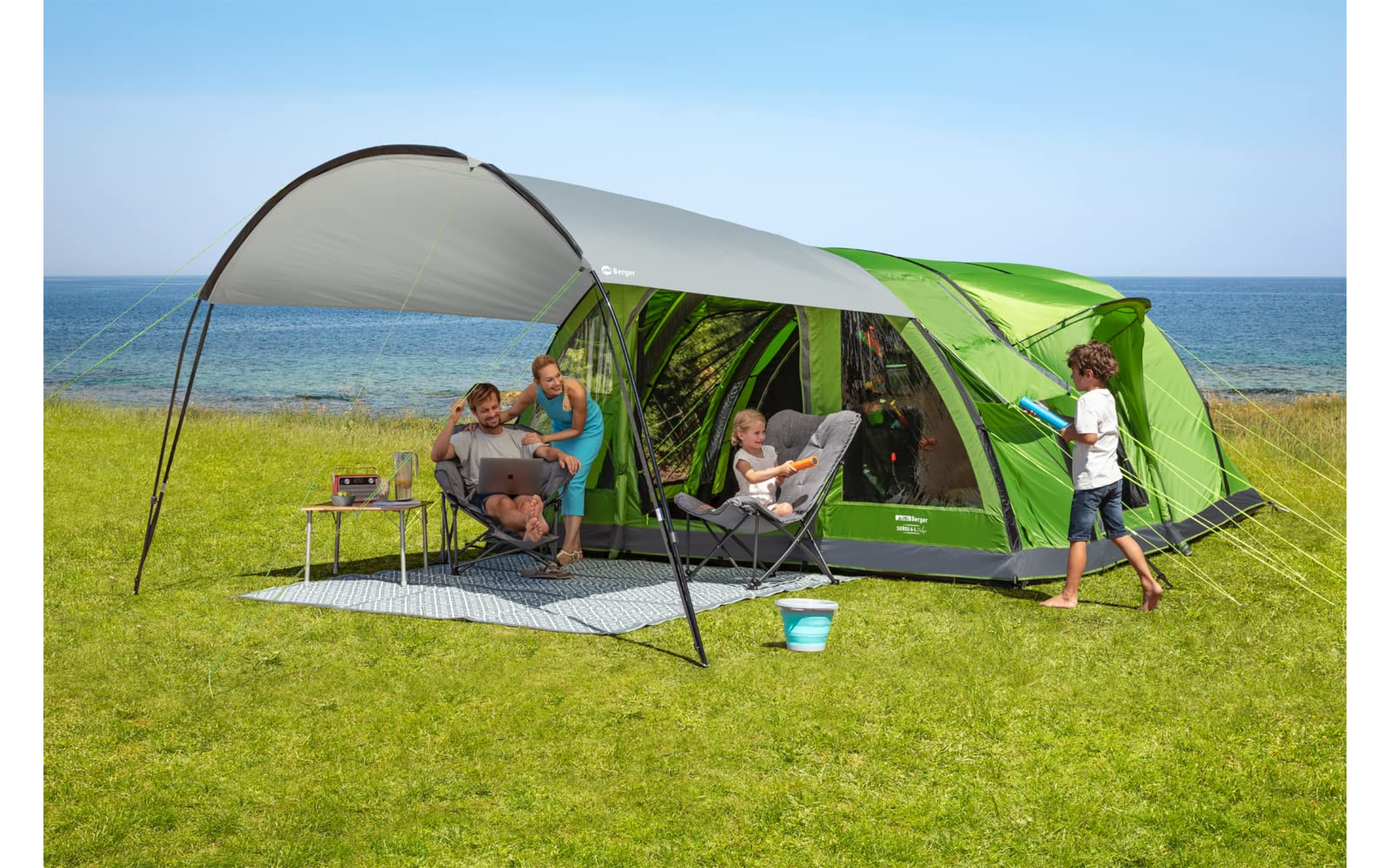 BERGER Calabria universelles Sonnensegel 2,80 x 3 m Wassersäule 3000 mm für Wohnwagen Bus Zelt Camping Outdoor