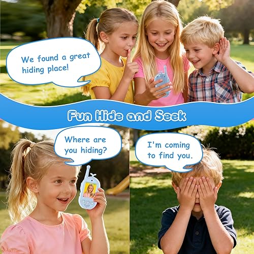 Miniatura 4 de Walkie Talkies de video para niños, paquete de 2 walkie talkie recargables con cámara, radio de 2 vías de largo alcance para juegos de campamento al