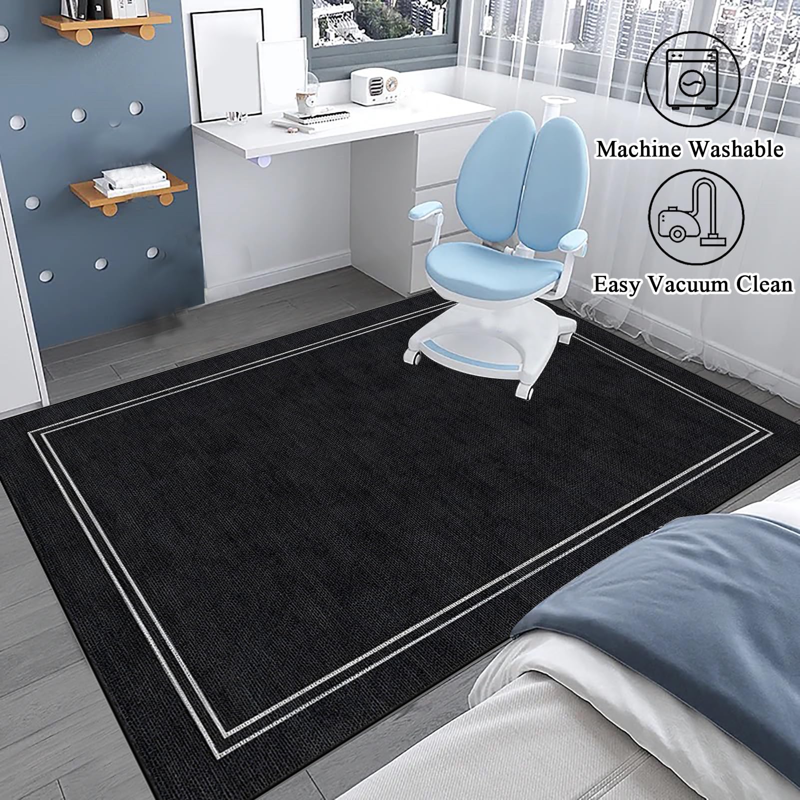 Tappeto Scrivania, Tappeto da Ufficio sotto Sedia per Parquet, Tappeto Sedia Rotelle Antiscivolo, Tappetino Protettivo per Pavimento, Tappeto Postazione da Gaming 200 x 230 cm