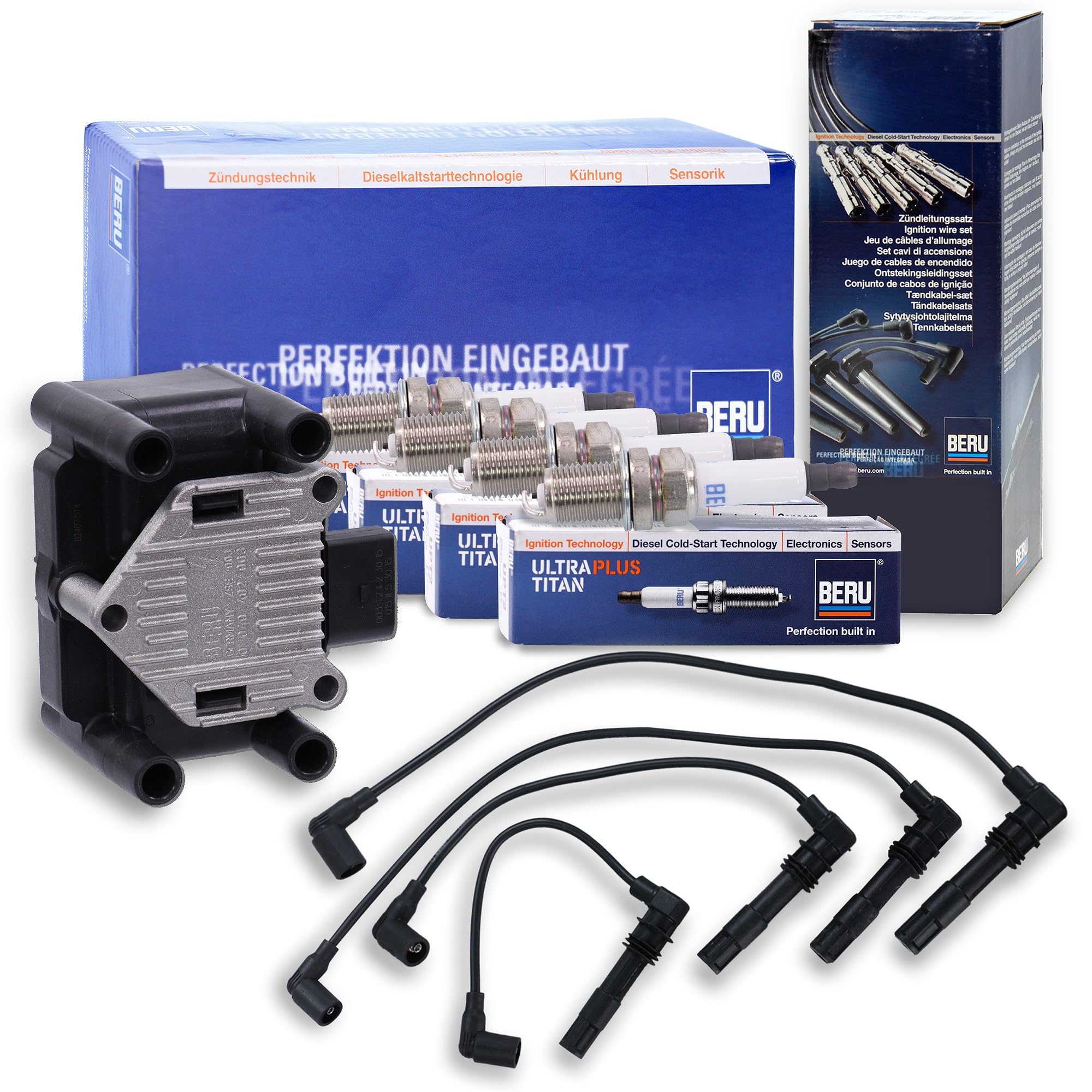 Set composto da 1x Bobina d'accensione, 1x Kit cavi accensione, 4x Candela accensione 40003923 Compatibile con: AUDI A2, SEAT AROSA, CORDOBA, CORDOBA Vario, IBIZA II, IBIZA III, LEON, TOLEDO II