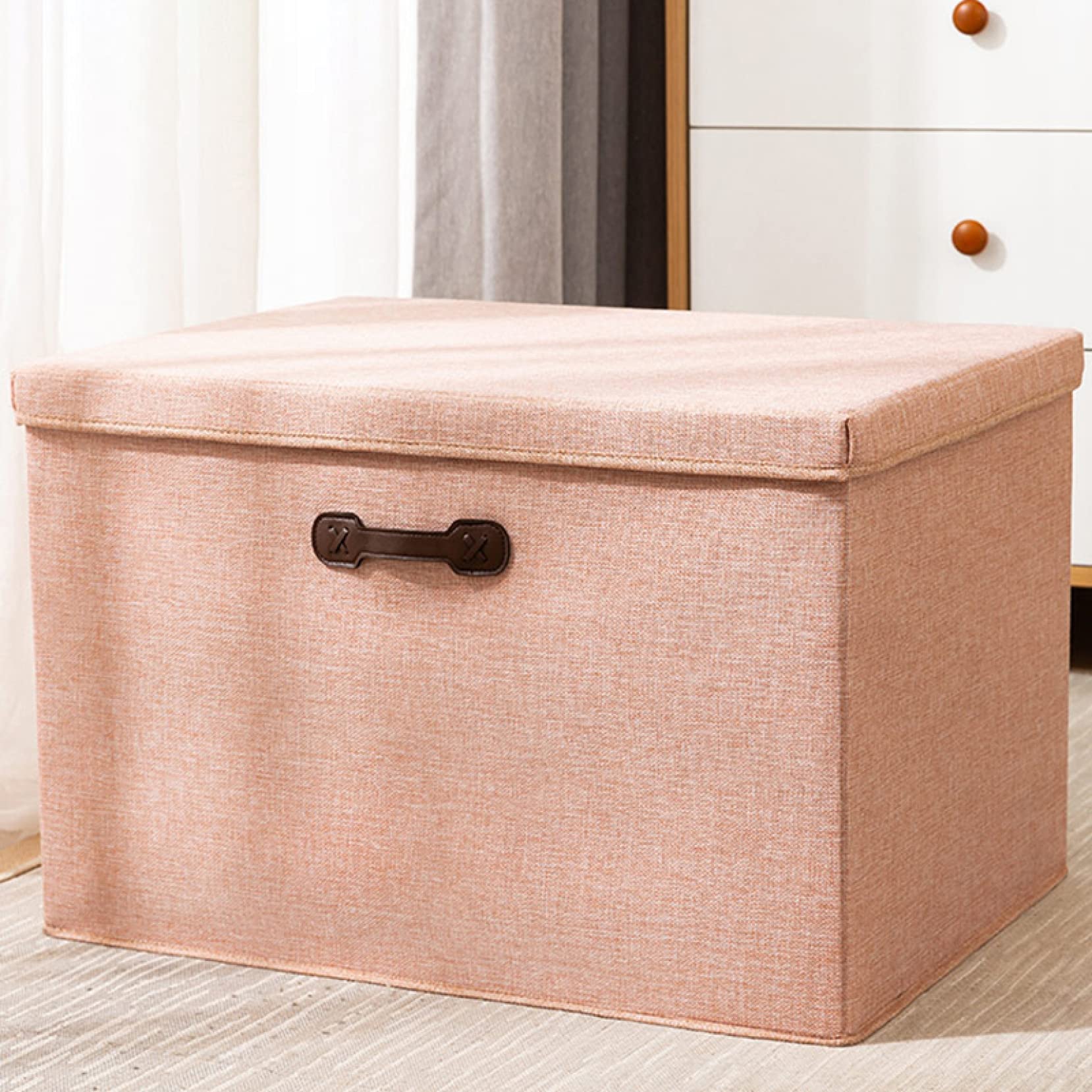 Amazon｜折り畳み 60*45*40 収納ボックス ふた付き おしゃれ ピンク1