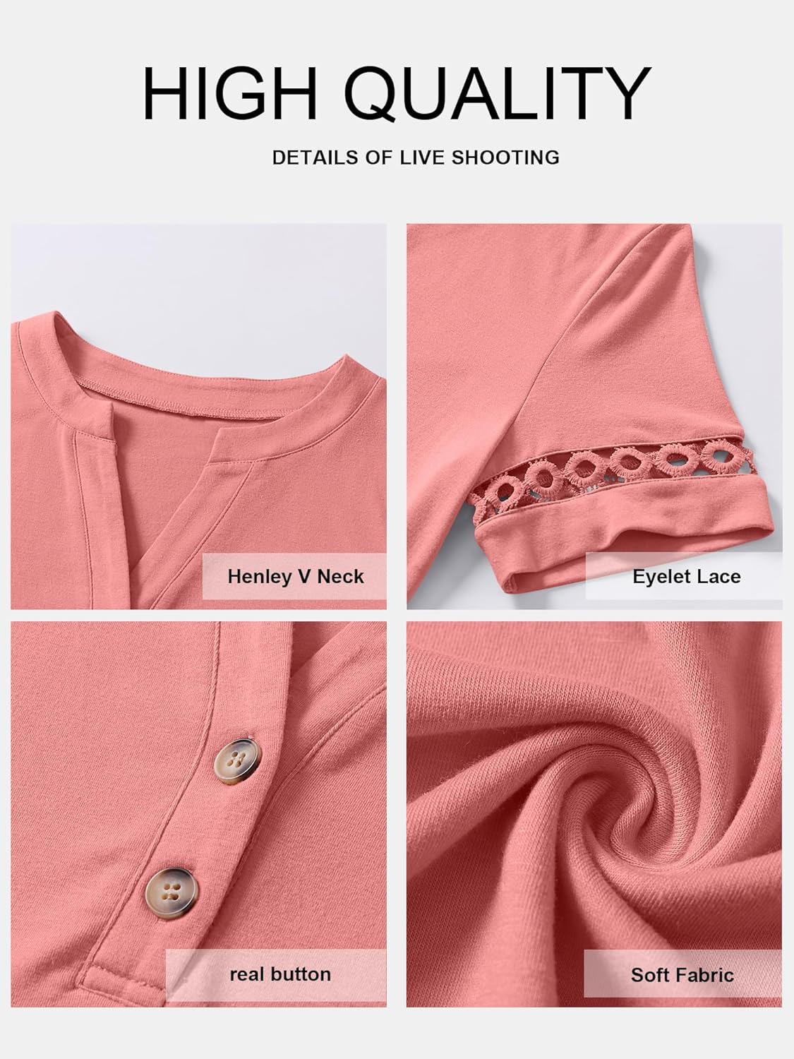 ANRABESS Womens Short Sleeve Tops Henley V Neck Blouses Dressy Casual 2026 Summer Trendy Tee Shirts Work Business Outfits - Image 6