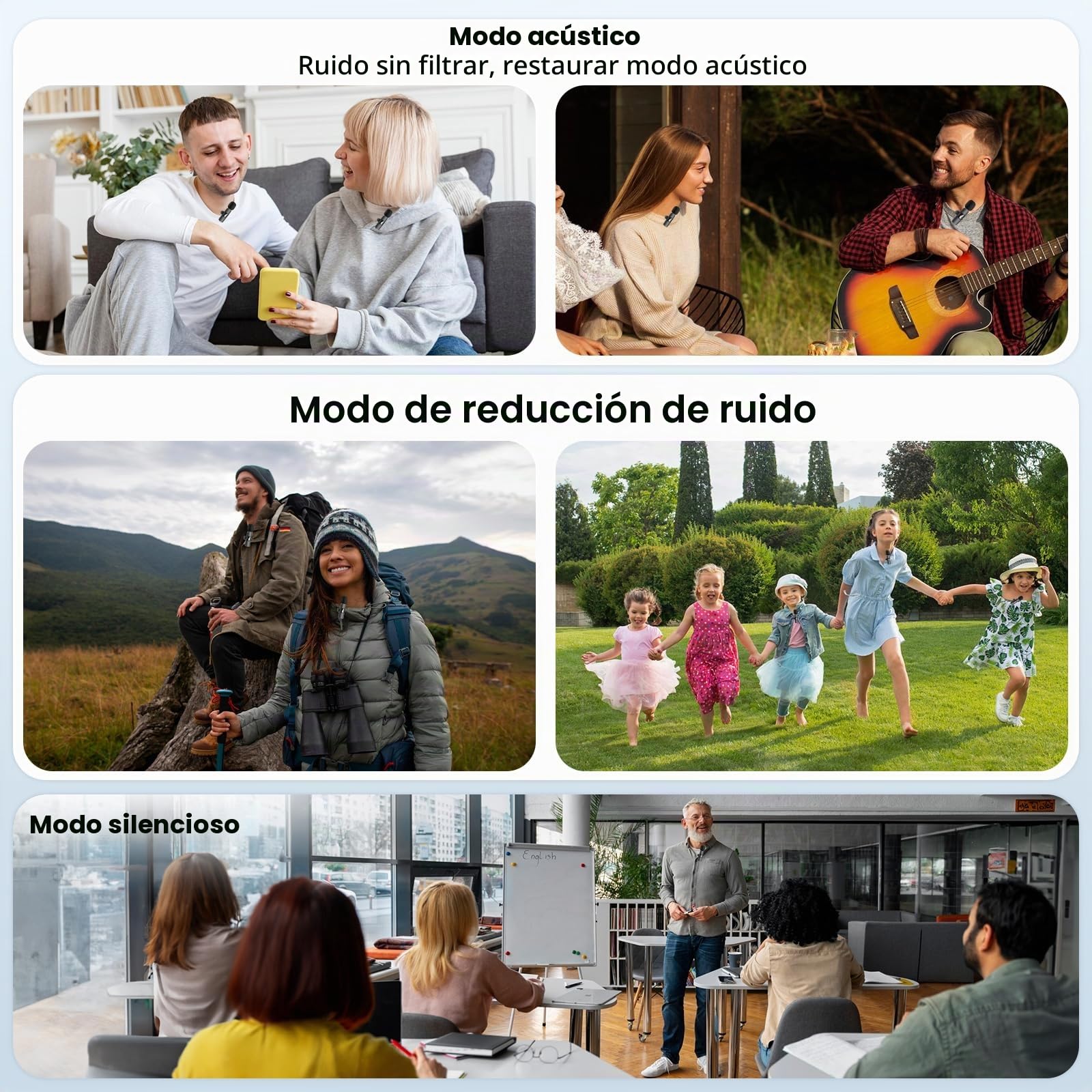 Micrófono Lavalier inalámbrico para iPhone/teléfono Android/computadora, micrófono de solapa USB C para grabación de video, vlogging, TikTok, YouTube, reducción de ruido, micrófono de clip Plug Play