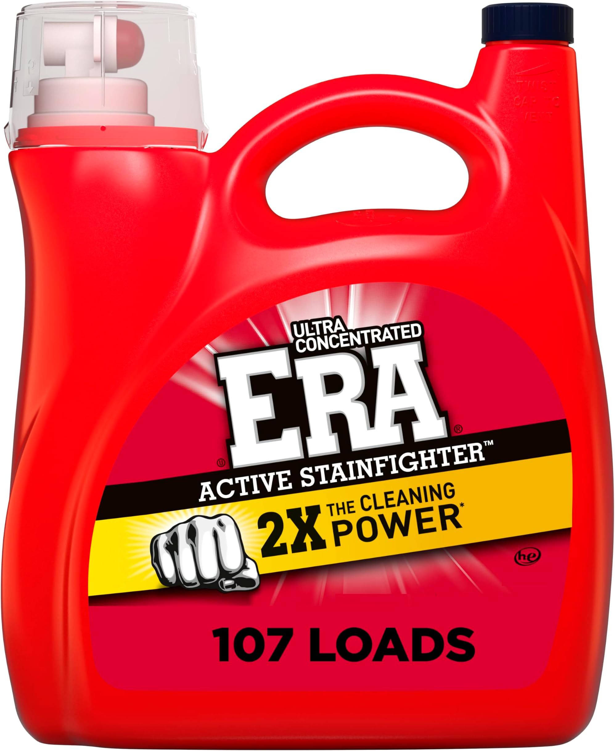 2X Ultra Active Stainfighter Formula Liquid Laundry Detergent, 141 fl oz, 107 Loads