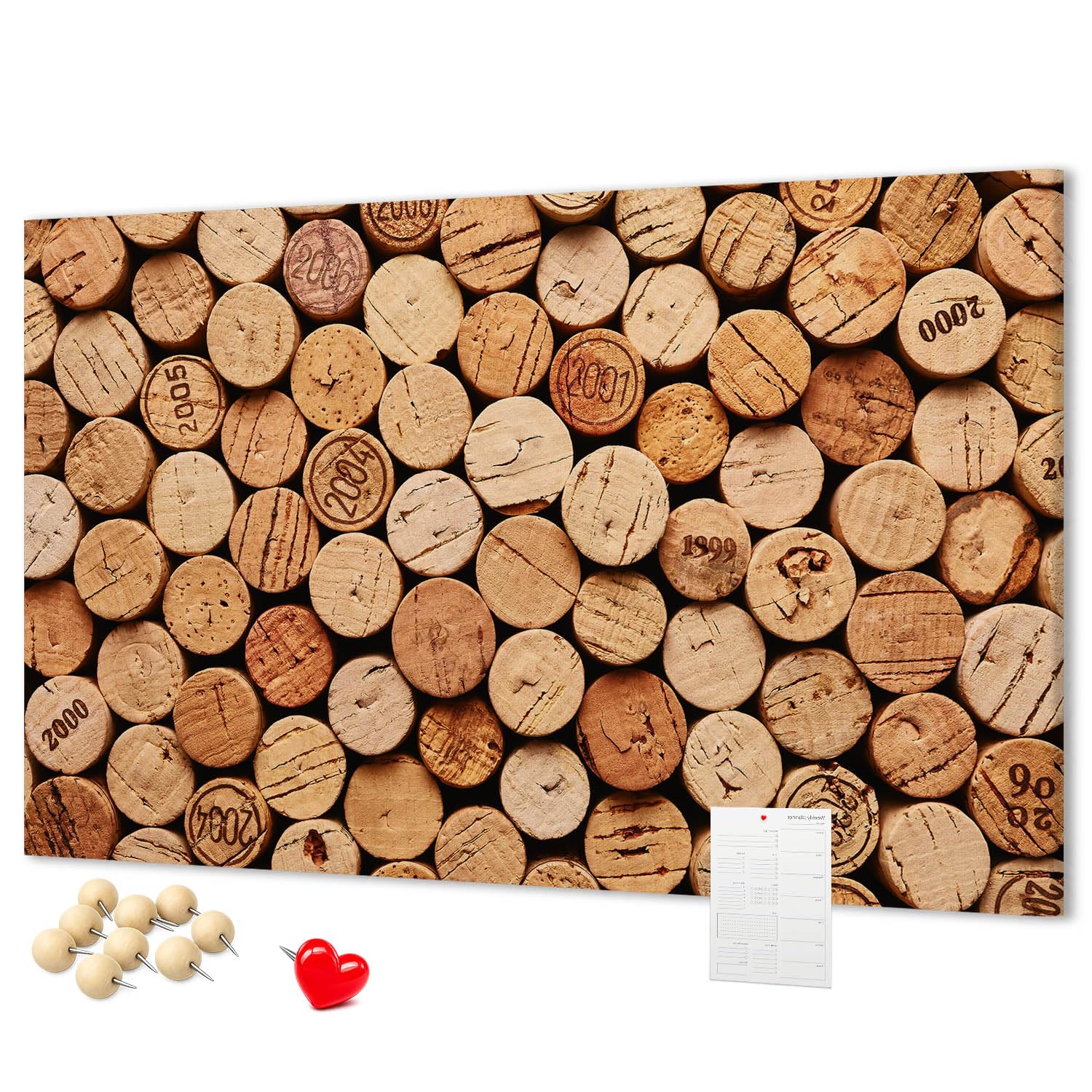 Pizarra de corcho para pared 140x100 cm | Corchos de vino de madera