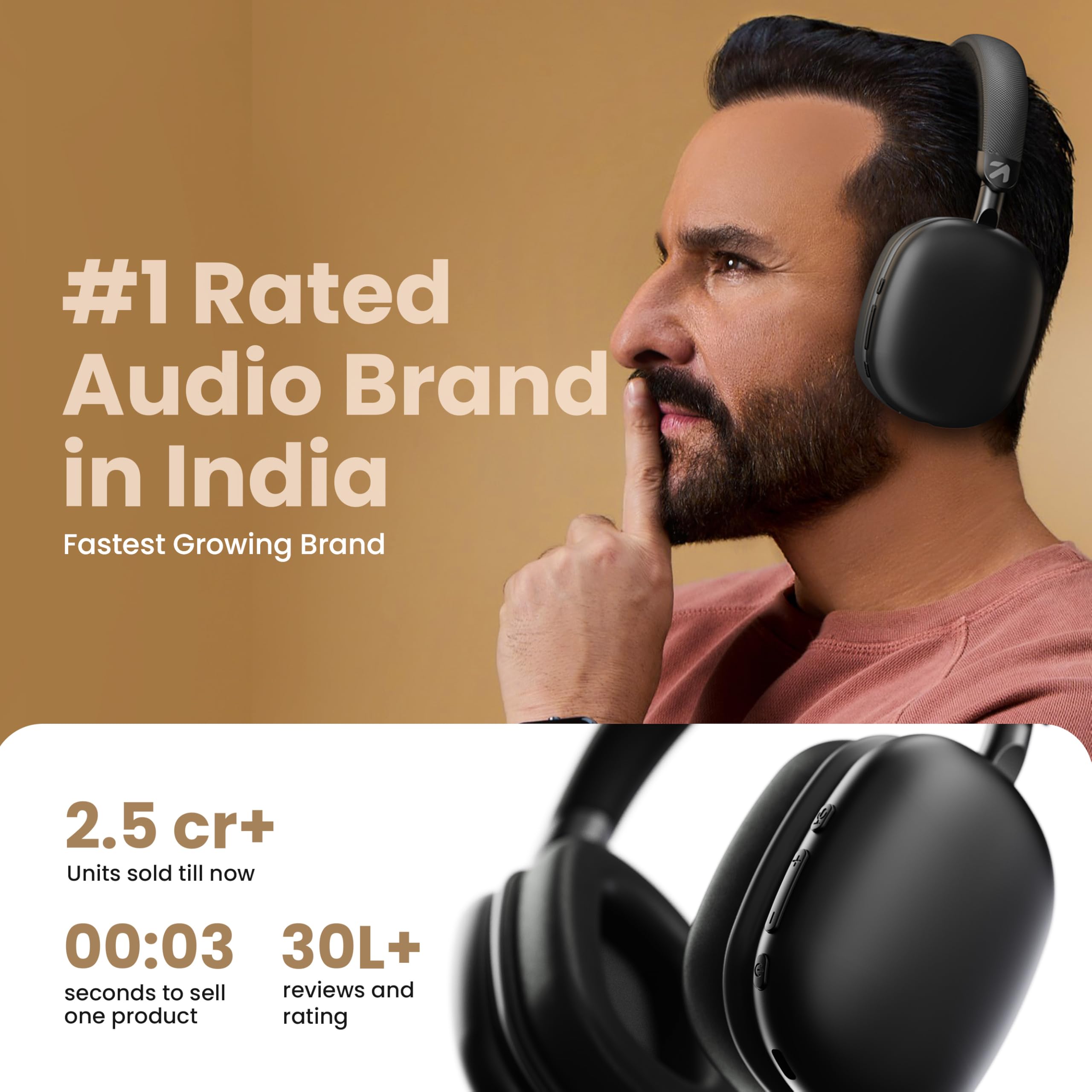 GOBOULT Fluid X Headphones Bluetooth Wireless with 60H Playtime, 40mm Drivers, Zen ENC Mic, Type-C Charging, Combat™ Gaming, BTv 5.4, Headphones Wireless with mic (Jet Black) — Amazon image 14