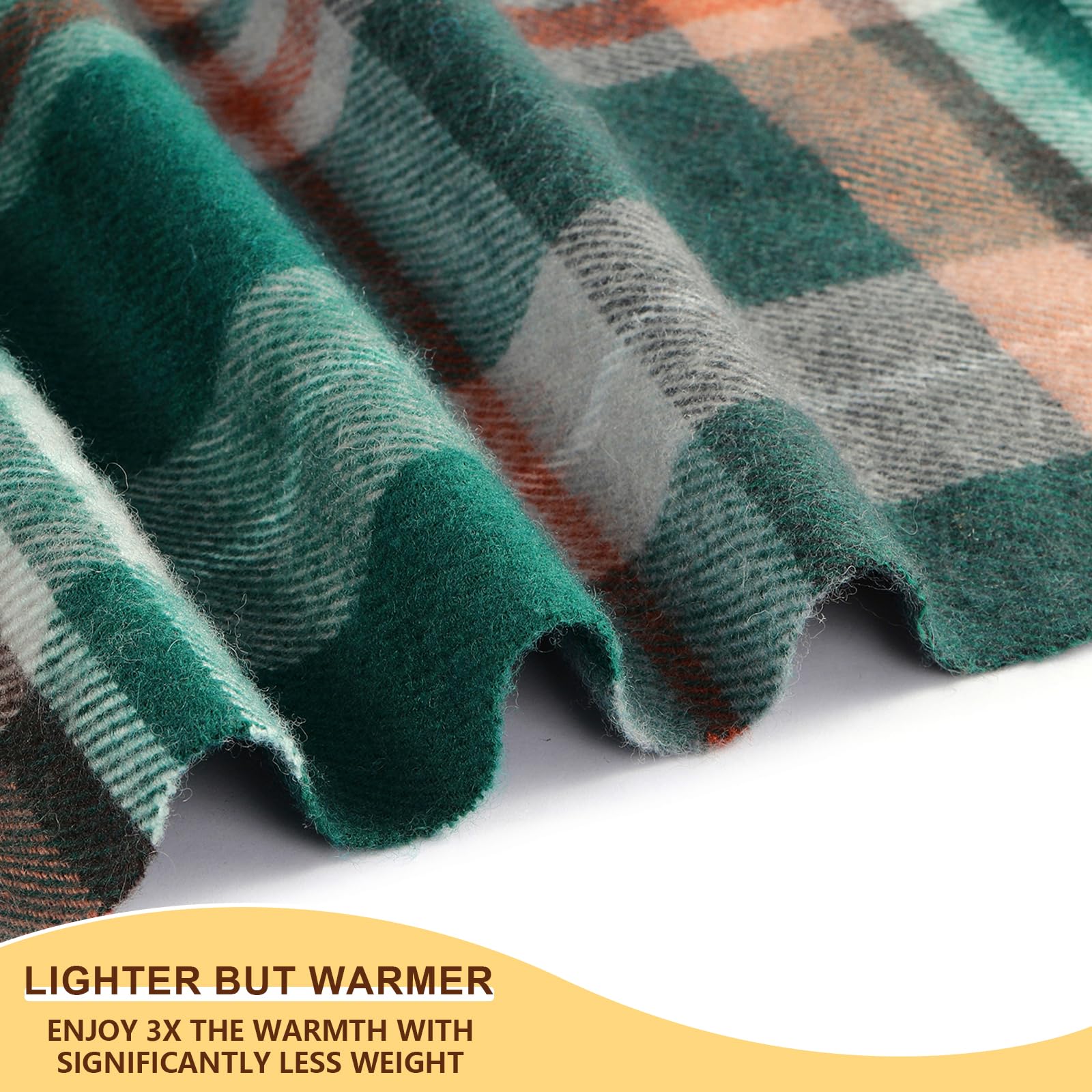 BRAW CLANS TARTANS Manta Suave Y Acogedora, Grande De 74 X 62 Pulgadas, A Cuadros, Con Flecos, Para Cama, Sofá, Camping Y Picnic, 100 % Lana