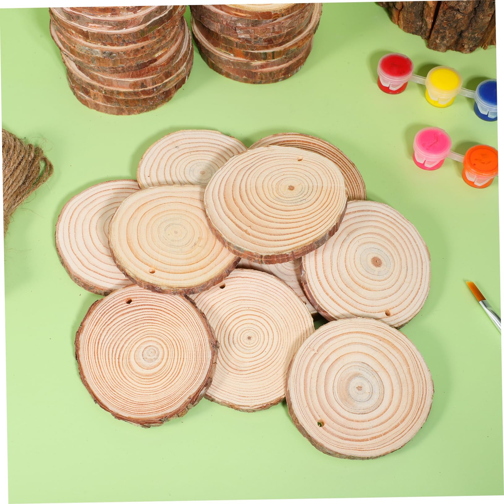 50stücke Ungebohrte Holzkreise Naturholzscheiben Zum Basteln Unbearbeitete Runde Holzscheiben Unbemalte Holzscheiben Für Diy-projekte