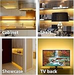 Kit d'Éclairage Sous Cabinet Wobane, Barres de Lumière LED Flexibles, Lumières Sous Comptoir pour Cuisine, Placard, Bureau, Arrière de Moniteur, Étagère, Ensemble de Lumière Adhésive de 6,6 Pieds, Certifié ETL, 120 LEDs, 1100lm, 2700K Blanc Chaud