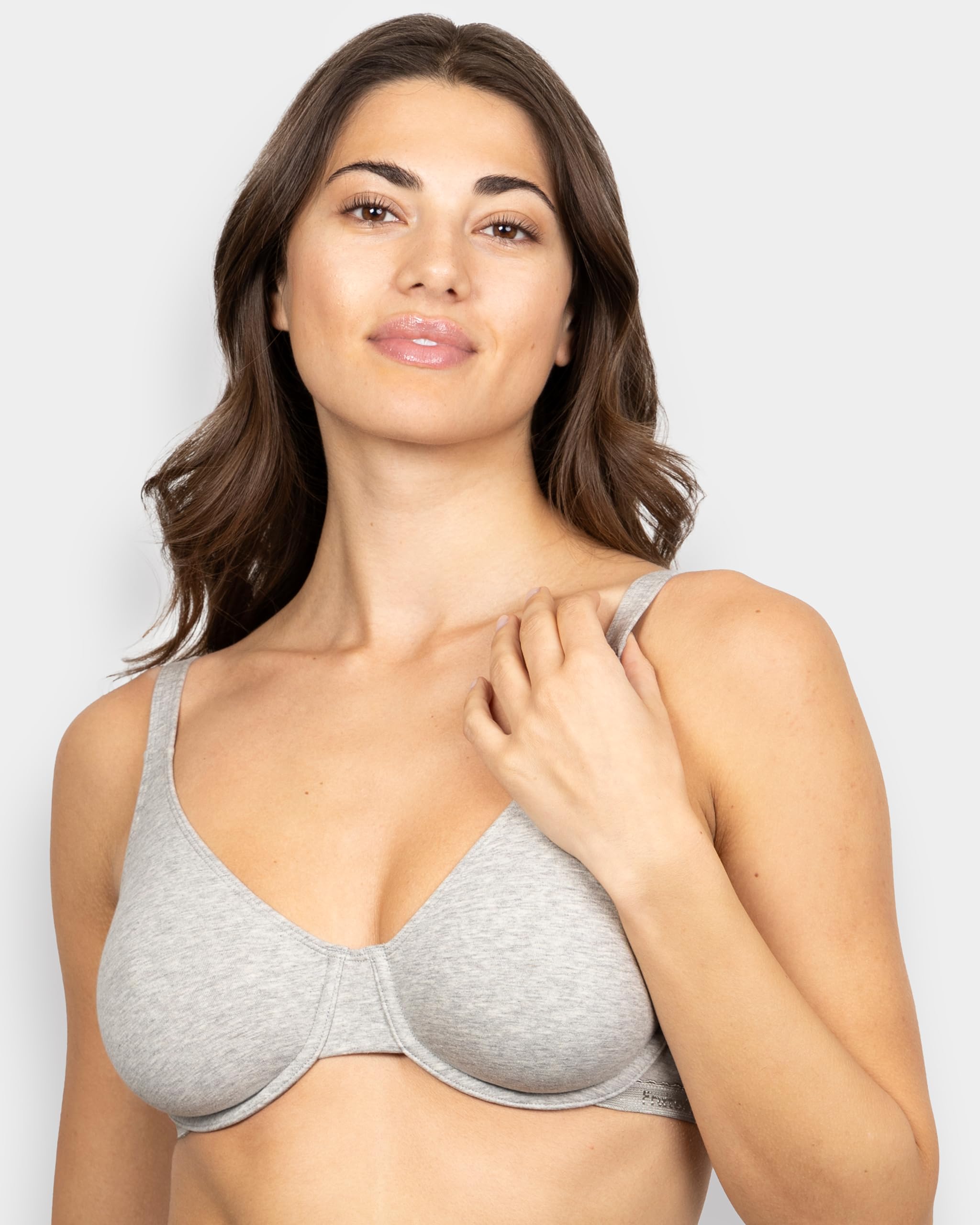 Fruit of the Loom Unlined Underwire Bra - Cotton & Spandex Blend For Natural Shape and Flexibility Sujetador Mujer (Pack de 2)