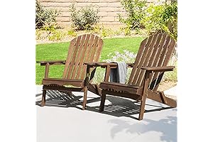 IDZO Outdoor Wooden Folding Adirondack Lounge Chair Set